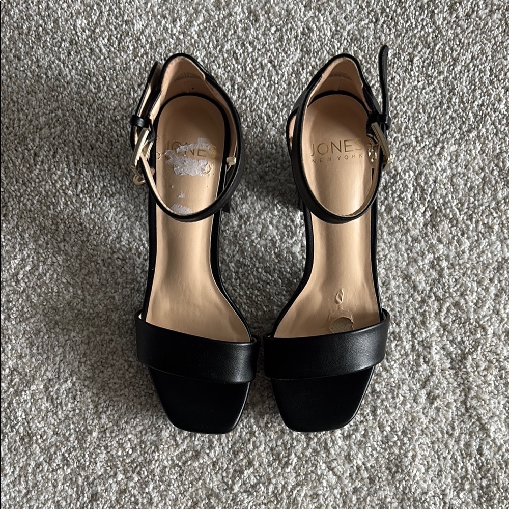 Jones New York Black Platform Heels with Ankle Strap